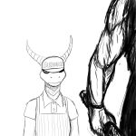  1:1 activision anthro clothing comic dragon furgonomics hat headgear headwear hi_res hladilnik horn male monochrome muscular muscular_male offscreen_character simple_background sketch spyro spyro_the_dragon subway_(restaurant) video_games white_background 