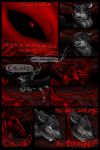  2015 2:3 black_nose canid canine canis comic day detailed_background digital_media_(artwork) english_text feral mammal outside red_body red_scales red_theme scales sky soulsplosion text wolf yellow_eyes 