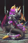  2020 activision chain cynder dragon duo eyes_closed female hug male miles_df smile spyro spyro_the_dragon video_games 