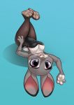  absurd_res anthro breasts buckteeth bunny_costume cleavage clothed clothing costume dipstick_ears disney female hi_res judy_hopps lagomorph legs_up legwear leporid looking_at_viewer lying mammal multicolored_ears on_back pantyhose rabbit siroc solo teeth zootopia 
