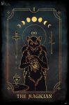  anthro bone card didelphid digital_media_(artwork) english_text fur hair hi_res holding_object mammal marsupial melee_weapon simple_background skull solo sword tarot_card text weapon 