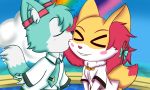  &gt;_&lt; 2020 5:3 anthro blue_body blue_fur blush braixen canid canine clothing cloud coat cosplay dipstick_tail duo eyes_closed fan_character female fox fur fur_markings hatsune_miku hi_res inner_ear_fluff kissing male mammal markings megurine_luka multicolored_tail necktie nintendo parody pok&eacute;mon pok&eacute;mon_(species) project_diva rainbow red_body red_fur ribbons ring roflfox seraphine_(roflfox) shirt smile stick topwear tuft unnam3d video_games vocaloid white_body white_fur yellow_body yellow_fur 