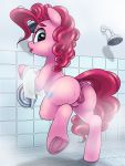  3:4 absurd_res anus butt equid equine female feral friendship_is_magic genitals hi_res horse kinkypinkie looking_back mammal my_little_pony pink_body pinkie_pie_(mlp) pony pussy shower solo steam teats tongue tongue_out wet 