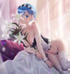  cleavage heels lingerie maid mhk_(mechamania) pantsu re_zero_kara_hajimeru_isekai_seikatsu rem_(re_zero) stockings string_panties thighhighs 