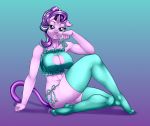  anthro anthrofied breasts cat_lingerie cleavage clothed clothing equid female friendship_is_magic hair horn legwear lingerie mammal my_little_pony panties pia-sama pose purple_hair sitting solo starlight_glimmer_(mlp) stockings underwear unicorn 