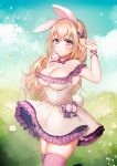  animal_ears bunny_ears chiori_(pixiv9569926) cleavage tail thighhighs 