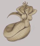  breasts female forked_tongue hands_behind_head impracticalart looking_at_viewer lying naga non-mammal_breasts nude on_back red_sclera reptile scalie serpentine snake snake_hood solo tongue tongue_out video_games viper_(x-com) x-com x-com_2 