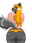  3:4 anthro butt canid canine clothing female fox mammal myrishade solo underwear wide_hips 