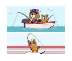  absurd_res animal_crossing anthro beaver blonde_hair blush boat buckteeth c.j._(animal_crossing) child chip_(animal_crossing) comic duo father father_and_child father_and_son fishing fishing_rod hair hi_res lake male mammal nintendo paper_machette parent parent_and_child rodent son teeth vehicle video_games watercraft young 