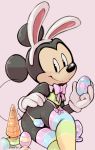  anthro blush bow bulge bunny_costume butt buttplug clothing costume dandi disney easter easter_egg garter_straps gloves hand_on_hip handwear holidays legwear lube lying male mammal mickey_mouse mouse murid murine on_side rodent sex_toy smile solo stockings 
