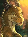  absurd_res chromamancer dragon feral hi_res horn looking_at_viewer male open_mouth outside scales scalie smile solo theogoldwing tongue western_dragon 