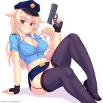  animal_ears cleavage erect_nipples fast-runner-2024 police_uniform tail thighhighs tiffy 