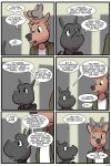  anthro cervid cervine comic dialogue female hi_res male mall mammal red_deer rhinocerotoid speech_bubble study_partners sumatran_rhinoceros teenager text thunderouserections young 