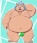  2020 anthro belly blush brown_body brown_fur bulge clothing fur gouryou humanoid_hands kemono male mammal moobs navel nipples overweight overweight_male solo suid suina sus_(pig) tokyo_afterschool_summoners underwear usikuma video_games wild_boar 
