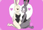  absurd_res anthro beastars big_butt breasts brown_eyes bunny_costume butt clothed clothing costume disney duo female female/female fur grey_body grey_fur haru_(beastars) hi_res judy_hopps lagomorph leporid lost_lynx mammal rabbit scut_tail thick_thighs white_body white_fur wide_hips zootopia 
