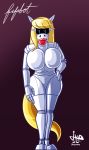  big_breasts breasts equid equine female fiona_maray hair hi_res horse jamearts lipstick machine makeup mammal robot solo 