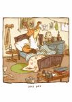  2017 anthro awa_mogu bed brown_body brown_fur canid canine clothed clothing comic desk detailed_background disney duo fox fully_clothed fur furniture inside mammal nick_wilde on_bed red_fox solo_focus stretching zootopia 