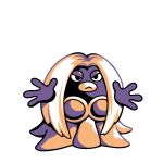  1girl breasts commentary creature english_commentary frown full_body gen_1_pokemon jynx long_hair no_humans open_hands parted_hair pokemon pokemon_(creature) rumwik signature simple_background solo standing white_background 