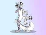  ! 2019 4_fingers anthro anthro_to_inanimate bell bell_collar blue_eyes clothing_transformation collar collar-only felid fingers fox0808 grey_body inanimate_transformation looking_at_viewer male mammal pantherine pawpads smile snow_leopard solo standing surprise transformation what 