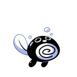  bubble commentary creature english_commentary full_body gen_1_pokemon looking_at_viewer no_humans pokemon pokemon_(creature) poliwag rumwik signature simple_background solo spiral white_background 