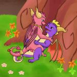  1:1 activision dragon duo ember_(spyro) female feral hi_res male male/female miluri spyro spyro_the_dragon video_games 