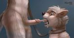  anthro anthro_on_anthro balls bodily_fluids canid canine cheek_tuft collar cum cum_drip cum_in_mouth cum_inside cumshot dripping duo ear_tuft ejaculation erection facial_tuft fur genital_fluids genitals humanoid_genetalia humanoid_genitalia humanoid_penis male male/male mammal mutt_(character) nude penis sex temptai tongue tuft wagnermutt whiskers 