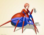  2009 arachnid arachnid_taur arthropod arthropod_taur blonde_hair breasts clothing female hair looking_at_viewer marvel phantom_inker short_hair simple_background smile solo spider spider-man_(series) spider_taur taur tight_clothing 