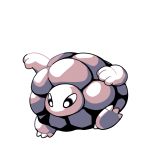  claws commentary creature english_commentary full_body gen_1_pokemon golem_(pokemon) monochrome no_humans pokemon pokemon_(creature) pokemon_rgby_(style) rumwik signature simple_background solo standing standing_on_one_leg walking white_background 