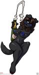  alcohol alpha_channel anthro atryl beverage big_breasts bodily_fluids breasts canid canine canis domestic_dog female genitals hair hi_res hindpaw holidays mammal nipples nude open_mouth paws sherri_mayim solo text tongue url 