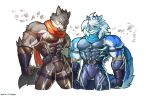  abs anthro belt biceps canid canine canis cheong_hwan clothing digital_media_(artwork) fur hair hi_res male mammal muscular muscular_male scarf simple_background wolf wolfmalro 