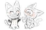  animal_crossing anthro blush bodily_fluids domestic_cat drooling duo felid feline felis female female/female flustered katt_(animal_crossing) mammal multi_nipple nintendo nipples saliva supercapsule sweat tabby_(animal_crossing) tabby_cat video_games 