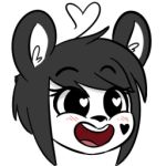  &lt;3 &lt;3_eyes 1:1 alpha_channel anthro blush female giant_panda heart_marking hitsuji kenny_(kenashcorp) low_res mammal reaction_image simple_background smile solo transparent_background ursid 