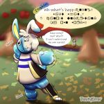  1:1 animal_crossing anthro balloon dustyerror english_text hare hi_res hopkins_(animal_crossing) inanimate_transformation inflation lagomorph leporid loss_of_speech male mammal nintendo plastic pool_toy rabbit rubber text transformation video_games 