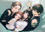  2boys 2girls black_hair black_sailor_collar blue_neckwear brown_eyes brown_hair chitanda_eru fukube_satoshi gakuran green_eyes hyouka ibara_mayaka long_hair mery_(apfl0515) multiple_boys multiple_girls neckerchief oreki_houtarou purple_eyes red_eyes sailor_collar school_uniform serafuku short_hair upper_body 