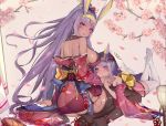  animal_ears ass bunny_ears fate/grand_order japanese_clothes nitocris_(fate/grand_order) no_bra nopan open_shirt sherryqq thighhighs 