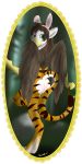  absurd_res alpha_channel anthro avian bunnyears digital_drawing_(artwork) digital_media_(artwork) easter female gryphon hi_res holidays lyligriffon mainarts mythological_avian mythology portrait stripes 