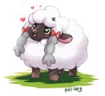  &lt;3 2019 accessory ambiguous_gender dragonasis feral fur grey_body grey_fur grey_wool hair_accessory hair_bow hair_ribbon horizontal_pupils nintendo open_mouth open_smile pink_nose pok&eacute;mon pok&eacute;mon_(species) ribbons smile solo video_games white_body white_fur white_wool wool_(fur) wooloo 