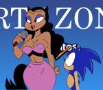  anthro black_hair breasts cleavage clothed clothing collie_chang domestic_cat doritos duo eulipotyphlan eyeshadow felid feline felis female hair hedgehog lipstick looking_at_another makeup male mammal microphone news_anchor nipple_outline open_mouth sonic_the_hedgehog sonic_the_hedgehog_(series) teeth terrible_the_drawfag tight_clothing tight_topwear tongue topwear zeigram 