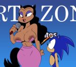  anthro big_breasts black_hair breasts cleavage clothed clothing collie_chang domestic_cat duo eulipotyphlan eyeshadow felid feline felis female hair hedgehog huge_breasts lipstick looking_at_another makeup male mammal microphone news_anchor nipple_outline open_mouth sonic_the_hedgehog sonic_the_hedgehog_(series) teeth terrible_the_drawfag tight_clothing tight_topwear tongue topwear zeigram 