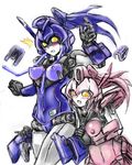  2girls anryu artist_request blush breasts character_request gaogaigar koryu kouryu lowres mecha multiple_girls nipples pussy robot_girl simple_background white_background yuri yuusha_ou_gaogaigar yuusha_ou_gaogaigar_final yuusha_series 