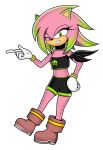  2020 absurd_res alpha_channel anthro bottomless clothed clothing eulipotyphlan evoheaven_(artist) fan_character female footwear fur green_eyes hair handwear hedgehog hi_res humanoid mammal on_model pink_body pink_fur pink_hair pinup pose sega shoes simple_background smile solo sonic_the_hedgehog_(series) standing transparent_background video_games 