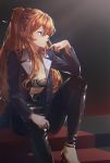  bra dai_nikucho heels neon_genesis_evangelion open_shirt souryuu_asuka_langley 