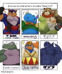  animal_crossing anthro avian bird bottomless canid canine chance_furlong chibi clothed clothing english_text gentle_lorenzo godzilla godzilla_(series) group gyobu hanna-barbera heckded hi_res horn hornsby_(animal_crossing) king_dedede kirby_(series) male mammal monster nintendo nipples overweight overweight_male penguin raccoon_dog rhinocerotoid six_fanarts_challenge swat_kats tanuki text toho tokyo_afterschool_summoners video_games 