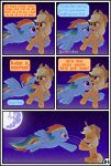  absurd_res applejack_(mlp) comic dialogue duo english_text equid female feral flying friendship_is_magic gutovi-kun hi_res mammal moon my_little_pony night outside rainbow_dash_(mlp) star text 