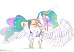  2020 absurd_res anus butt crown cutie_mark equid etheross feathers female feral friendship_is_magic fur genitals hi_res hooves horn mammal my_little_pony princess_celestia_(mlp) pussy reins solo tiara white_body white_fur winged_unicorn wings 