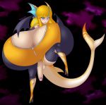  absurd_res animal_humanoid anthro balls bat_wings big_breasts big_penis blue_eyes blue_lips breasts clothing demon fin fish fish_humanoid footwear genitals gesture gynomorph hair hi_res high_heels huge_breasts humanoid hyper hyper_breasts intersex lips long_penis long_tail looking_at_viewer marine marine_humanoid membrane_(anatomy) membranous_wings nirriti orange_hair penis pointing pointing_at_self sasha_sweets shark shark_humanoid shark_tail shirt shoes solo spandex tank_top tight_clothing topwear wings zipper 