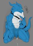  absurd_res anthro balls blue_balls blue_body blue_foreskin blue_penis blue_tail bodily_fluids claws cum cum_on_hand cum_on_tongue digimon digimon_(species) flamedramon foreskin genital_fluids genitals grey_background hand_licking hi_res humanoid_hands kneeling licking_cum male nude penis raccoon_douglas_(artist) scalie shadow signature simple_background solo toe_claws tongue uncut unretracted_foreskin white_body 