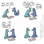  1:1 blue_body blue_fox_(foxes_in_love) blue_fur canid canine comic couple_(disambiguation) dialogue duo english_text feral fox foxes_in_love fur green_body green_fox_(foxes_in_love) green_fur mammal text the_truth 