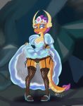  absurd_res anthro clothing crown dragon dress female friendship_is_magic hi_res makeup my_little_pony radicalweegee smolder_(mlp) solo tiara 