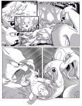  absurd_res angry comic fangs fight forest forked_tongue hi_res monochrome nauyaco nintendo outside parent parent_and_child pok&eacute;mon pok&eacute;mon_(species) seviper tongue tree video_games zangoose 